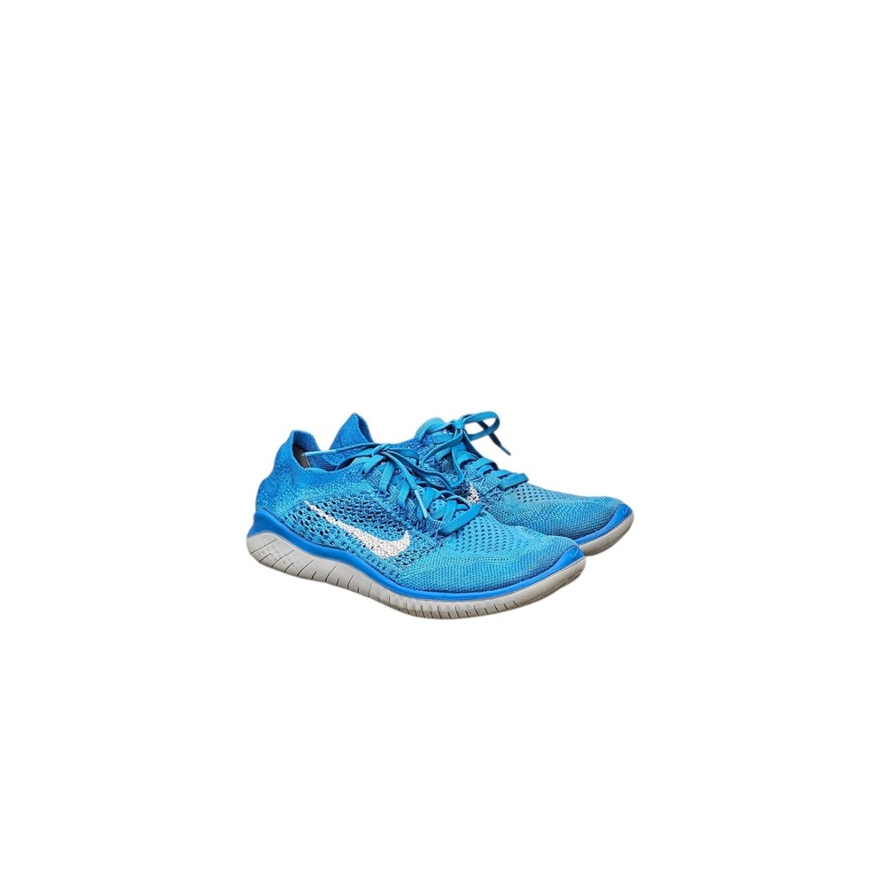 Nike Women's Size 7 Free RN Flyknit 2017 Blue Running Sneakers Shoes 942839-400